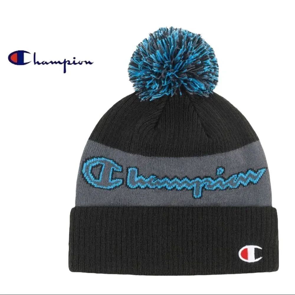 NEW Champion Men's Outlined Logo Pom Cap Hat Beanie
